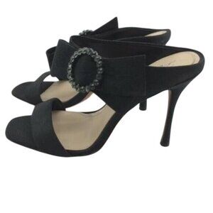 Vince Camuto Imagine Black Bow Embellished Suede Leather heels size 11